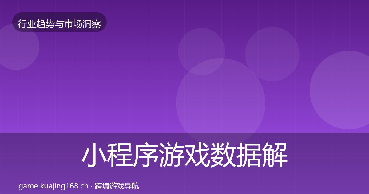 小程序游戏数据解读要点梳理·第652篇