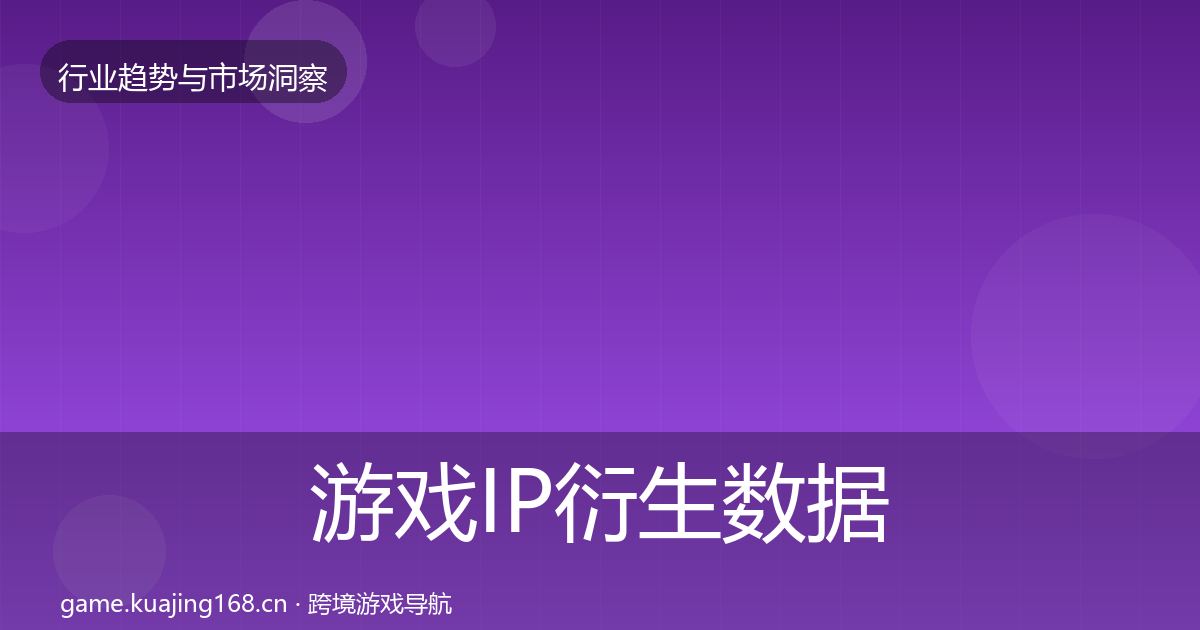游戏IP衍生数据解读要点梳理·第655篇