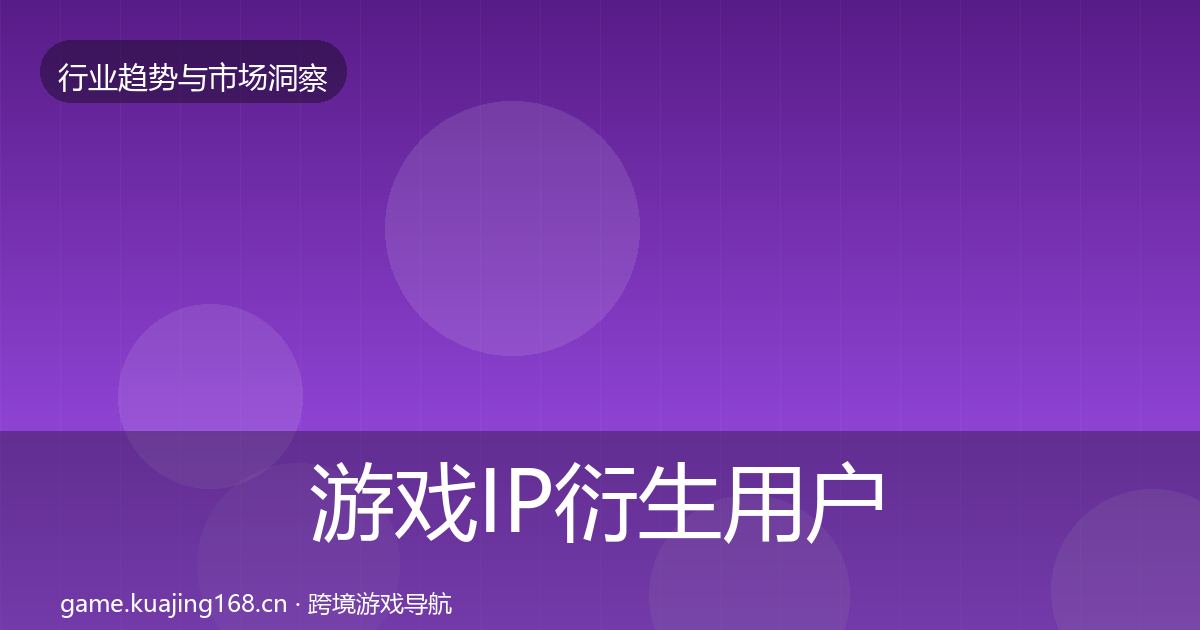 游戏IP衍生用户画像要点梳理·第670篇