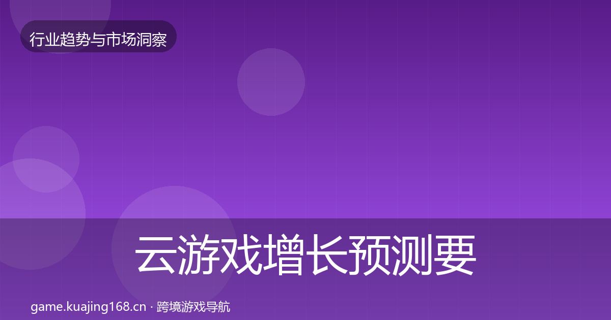 云游戏增长预测要点梳理·第671篇