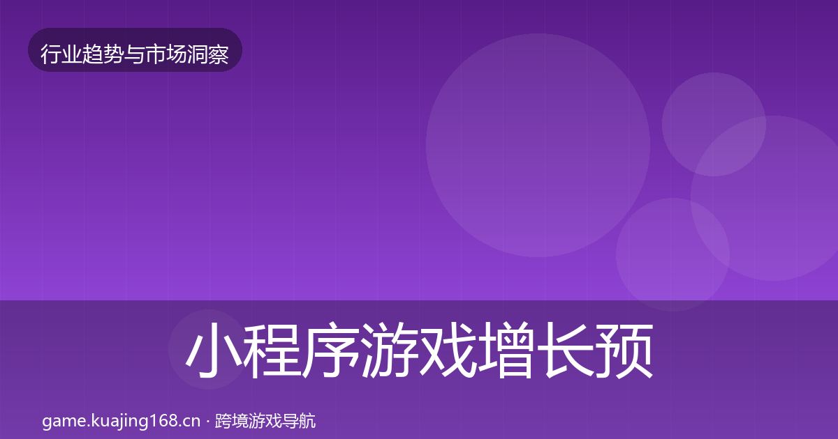 小程序游戏增长预测要点梳理·第672篇