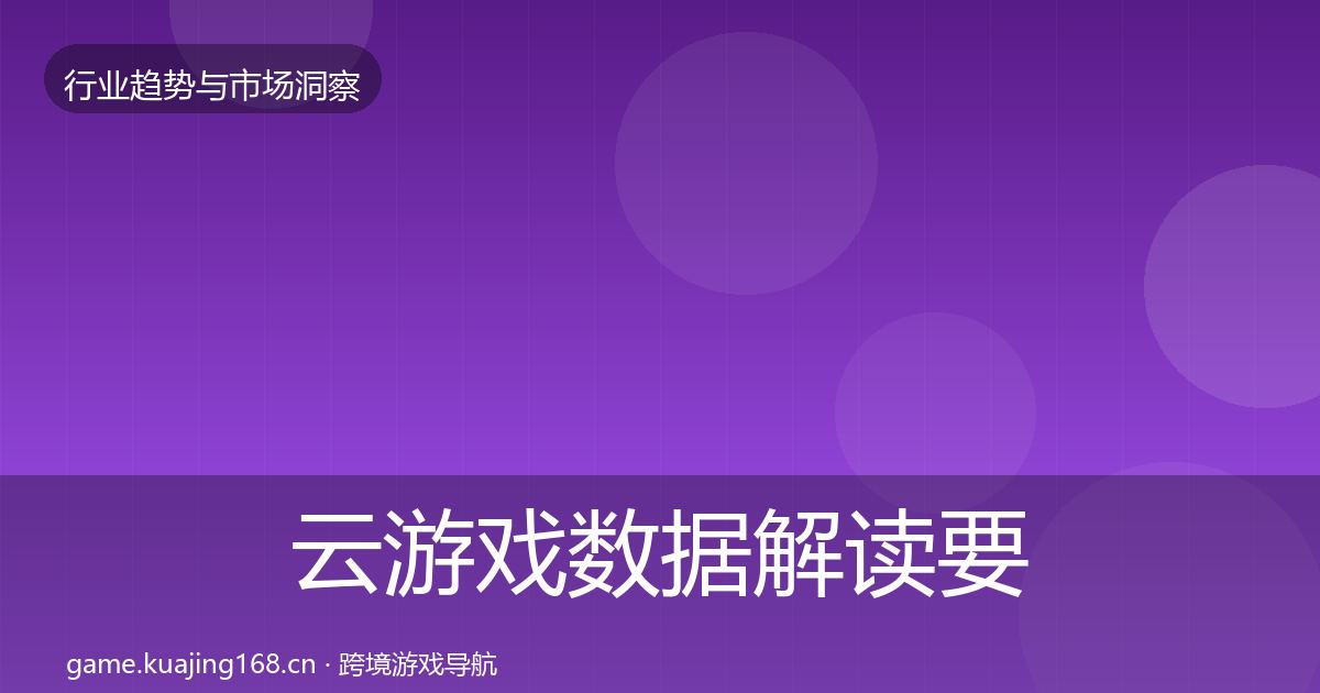 云游戏数据解读要点梳理·第691篇
