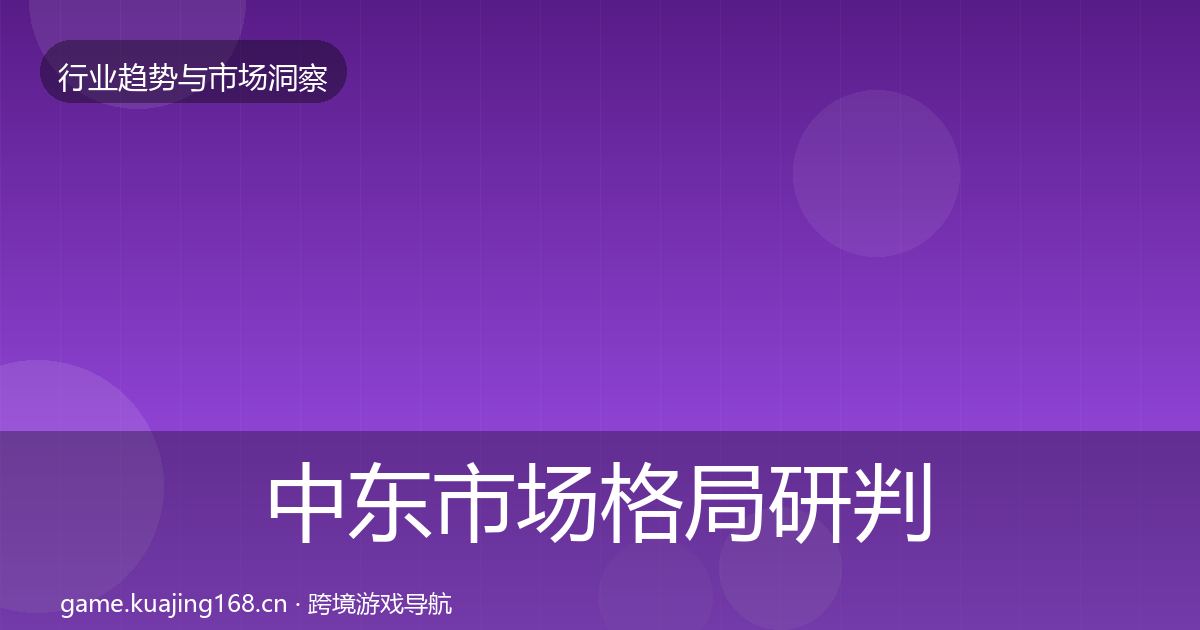中东市场格局研判入门到进阶·第703篇