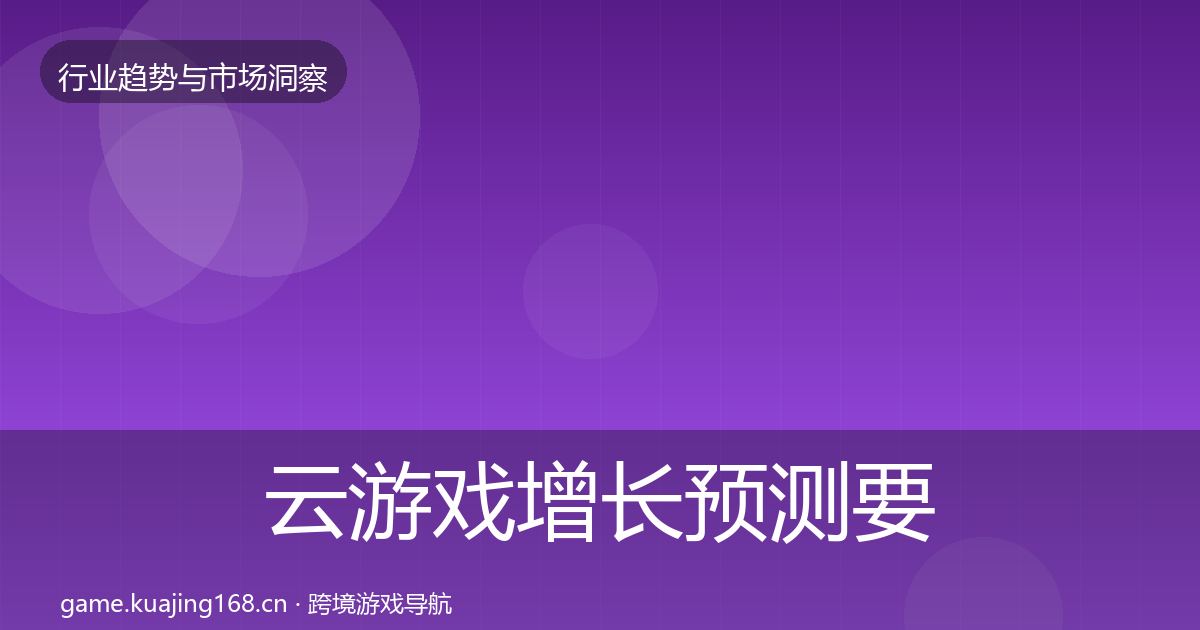 云游戏增长预测要点梳理·第711篇