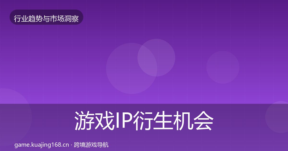 游戏IP衍生机会分析要点梳理·第740篇