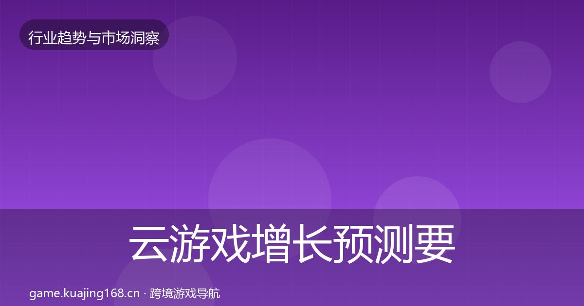 云游戏增长预测要点梳理·第751篇