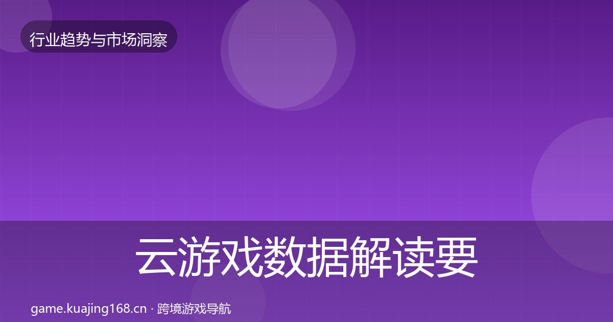 云游戏数据解读要点梳理·第771篇