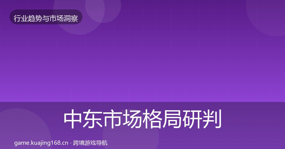中东市场格局研判入门到进阶·第783篇