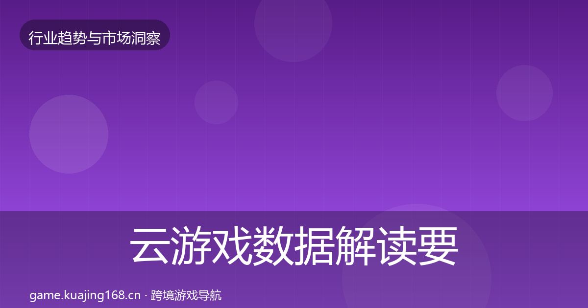 云游戏数据解读要点梳理·第811篇