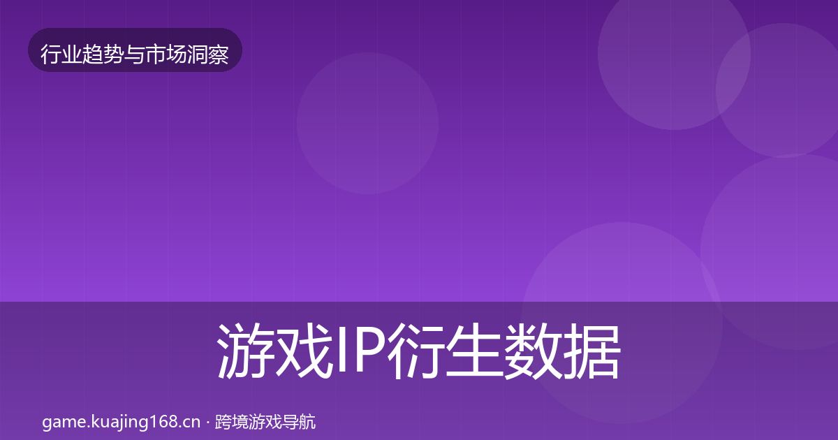 游戏IP衍生数据解读要点梳理·第815篇
