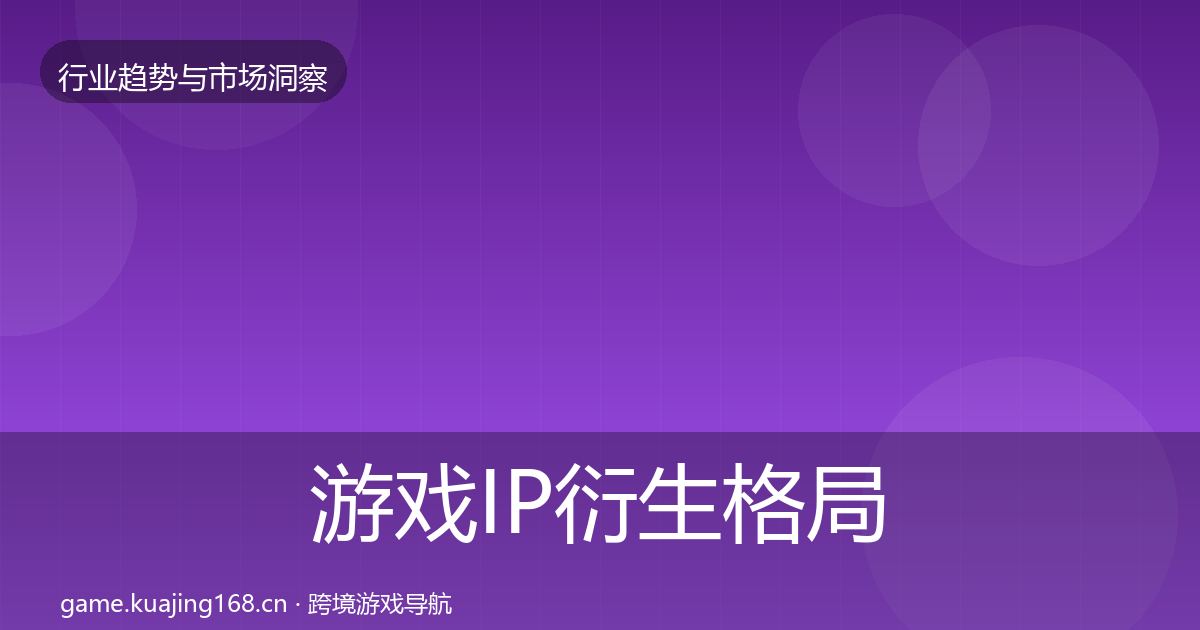 游戏IP衍生格局研判要点梳理·第825篇
