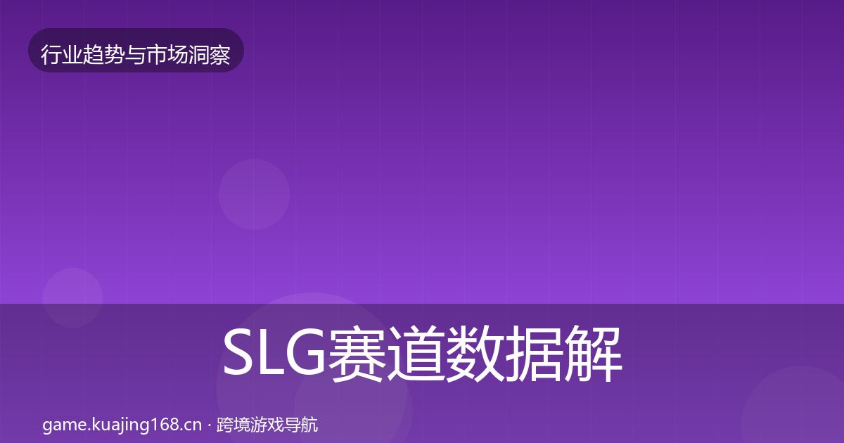 SLG赛道数据解读入门到进阶·第855篇