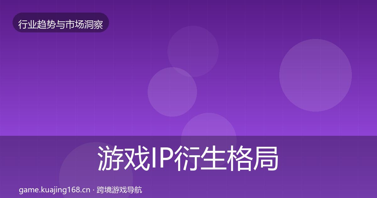 游戏IP衍生格局研判要点梳理·第865篇