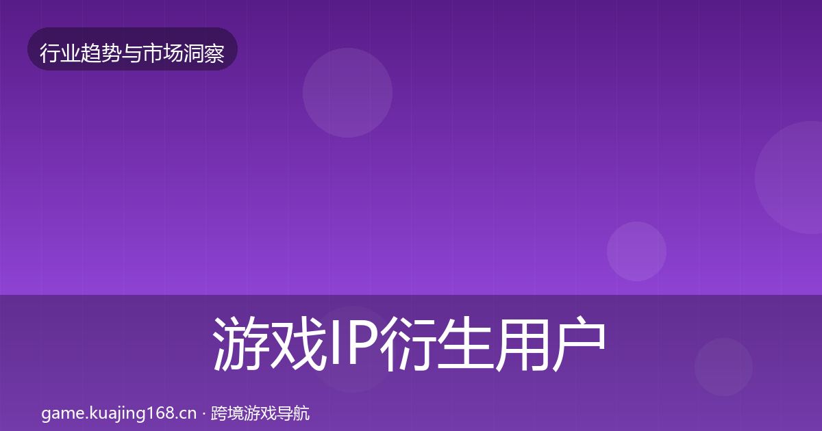 游戏IP衍生用户画像要点梳理·第870篇