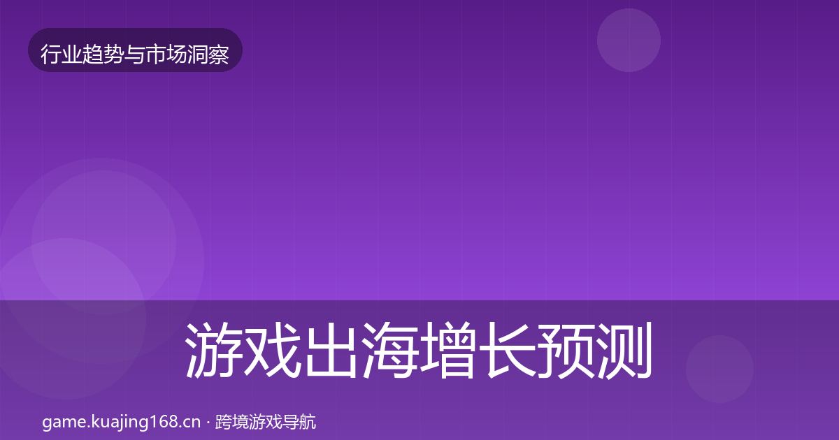 游戏出海增长预测全攻略·第872篇