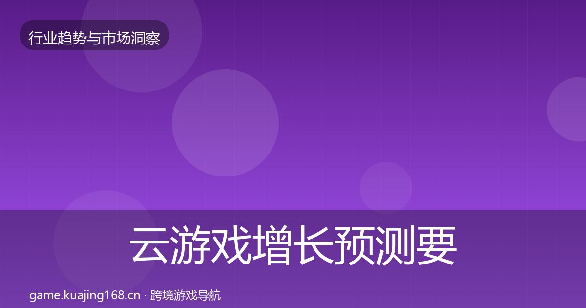 云游戏增长预测要点梳理·第951篇
