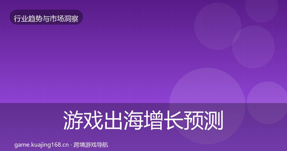 游戏出海增长预测全攻略·第952篇