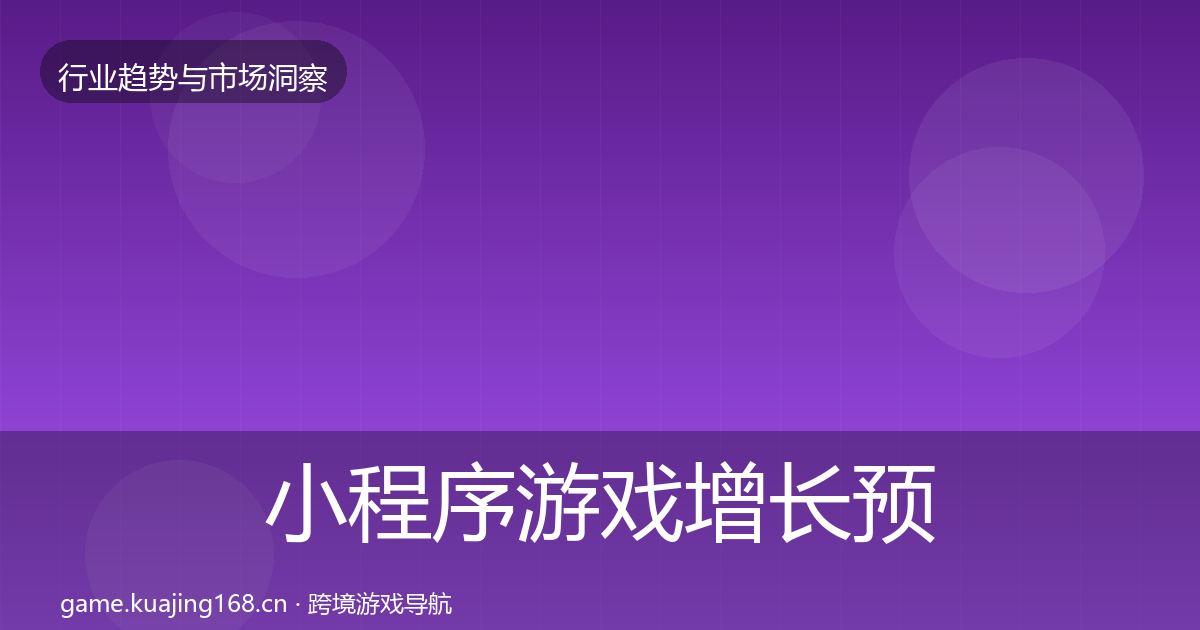 小程序游戏增长预测要点梳理·第952篇