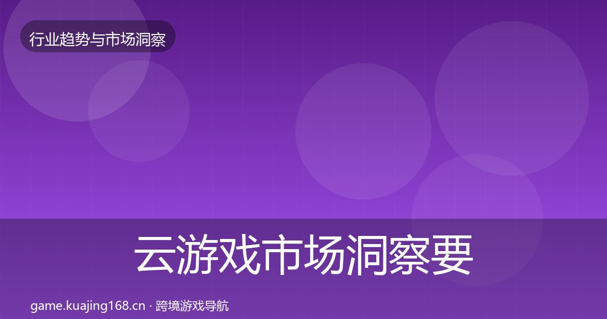 云游戏市场洞察要点梳理·第961篇
