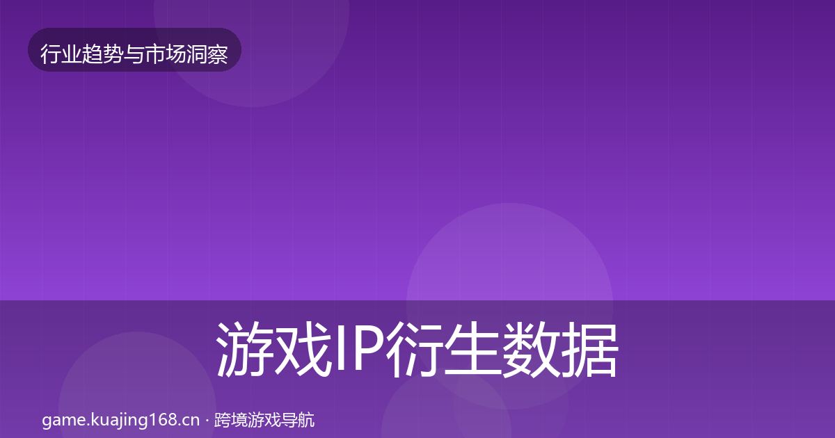 游戏IP衍生数据解读要点梳理·第975篇
