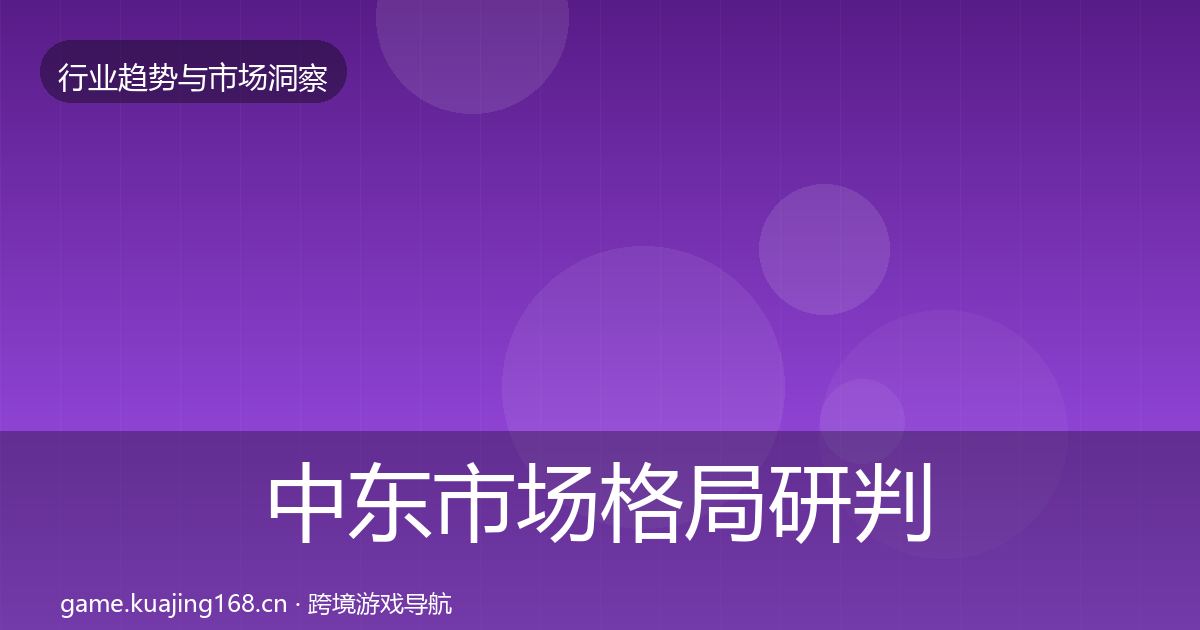 中东市场格局研判入门到进阶·第983篇