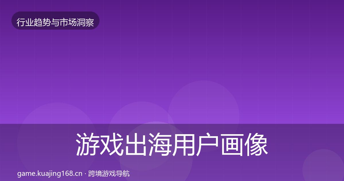 游戏出海用户画像全攻略·第987篇