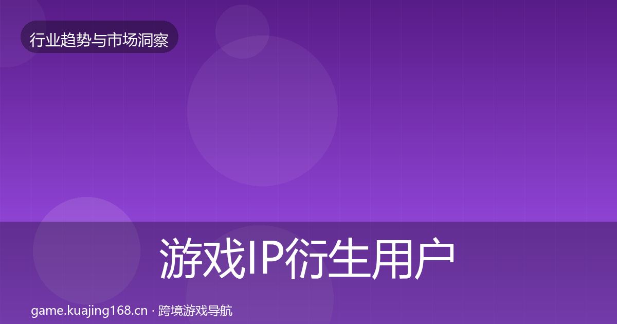 游戏IP衍生用户画像要点梳理·第990篇