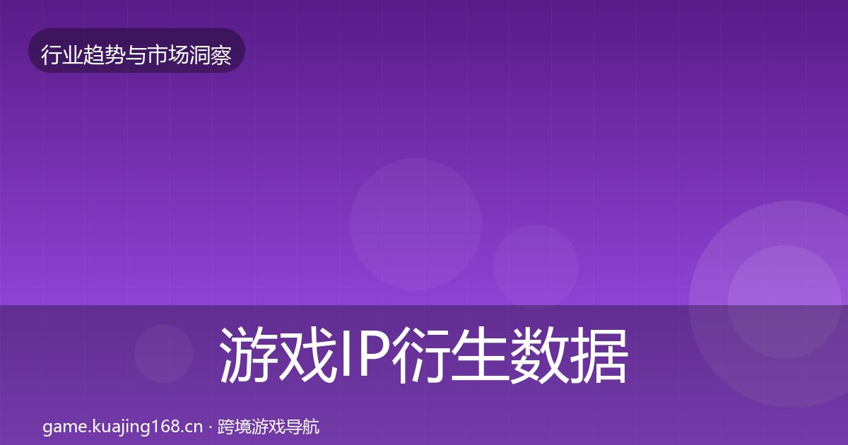 游戏IP衍生数据解读要点梳理·第1015篇