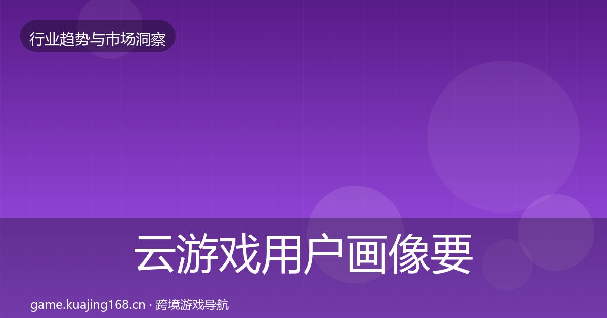 云游戏用户画像要点梳理·第1026篇