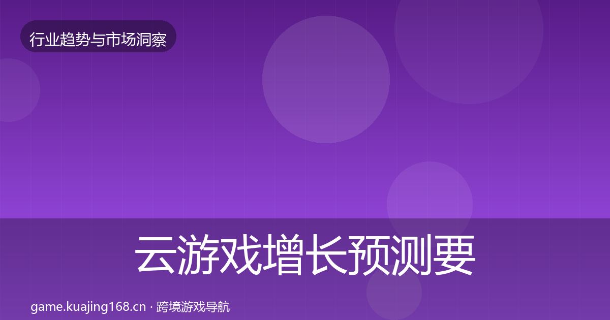 云游戏增长预测要点梳理·第1031篇