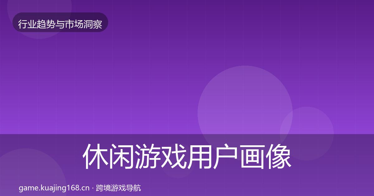 休闲游戏用户画像要点梳理·第1108篇