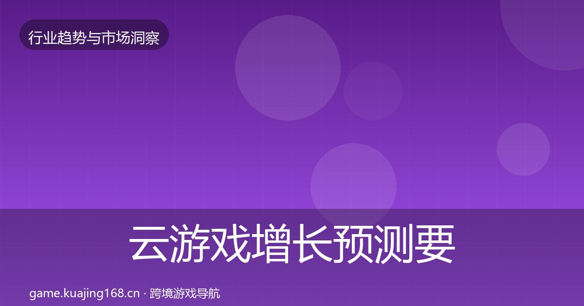 云游戏增长预测要点梳理·第1191篇