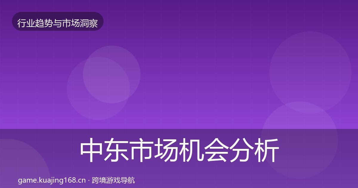中东市场机会分析入门到进阶·第1218篇