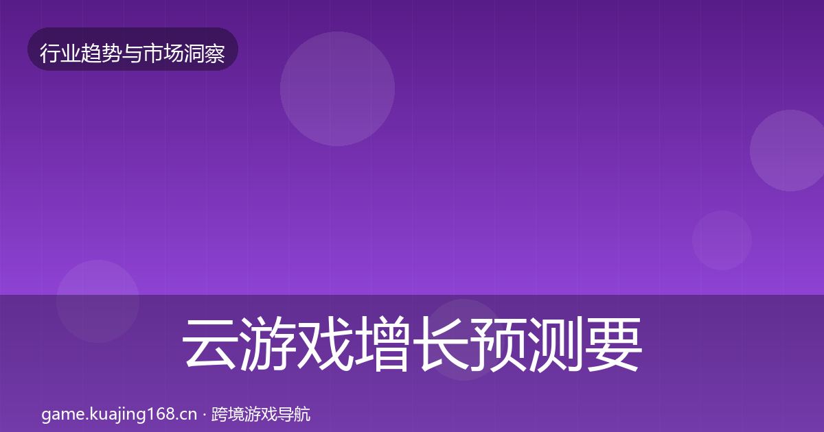 云游戏增长预测要点梳理·第1231篇