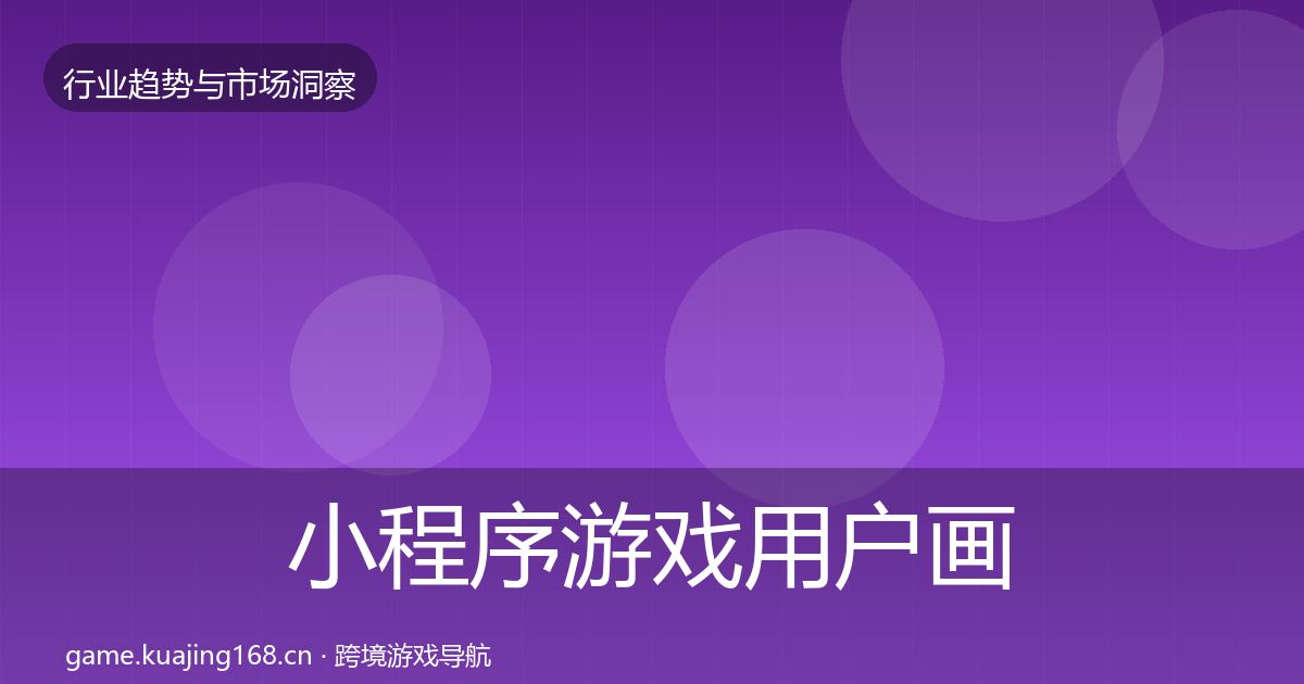 小程序游戏用户画像要点梳理·第1267篇