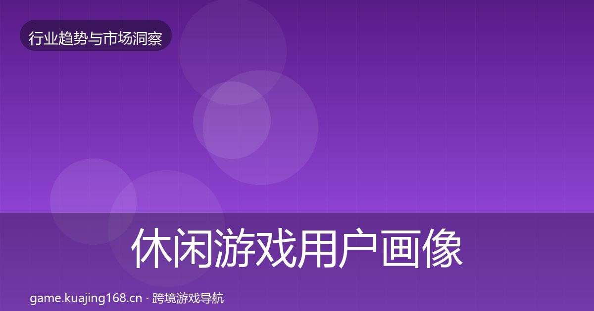 休闲游戏用户画像要点梳理·第1268篇