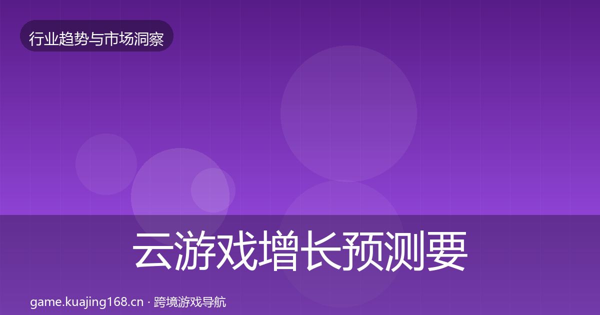 云游戏增长预测要点梳理·第1271篇