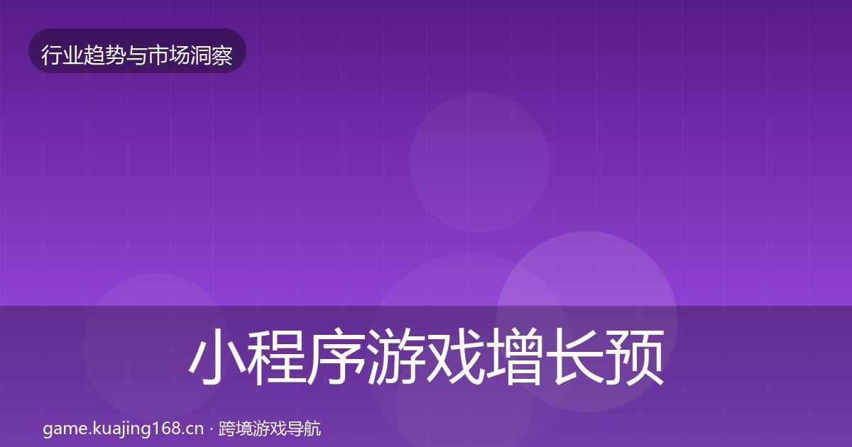 小程序游戏增长预测要点梳理·第1272篇
