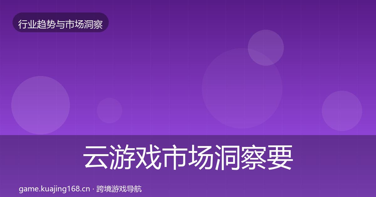 云游戏市场洞察要点梳理·第1281篇