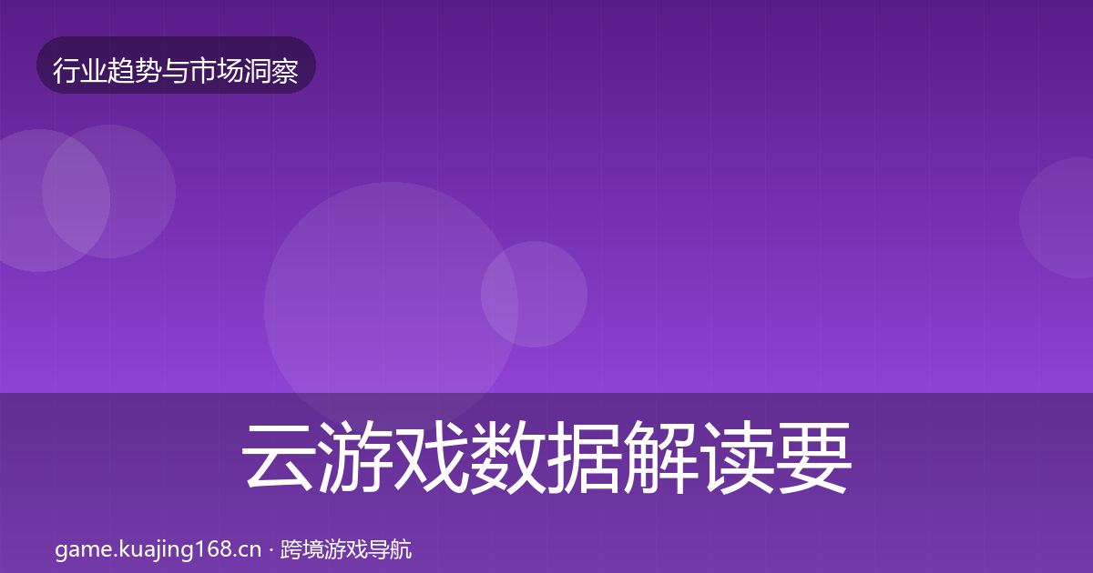 云游戏数据解读要点梳理·第1291篇