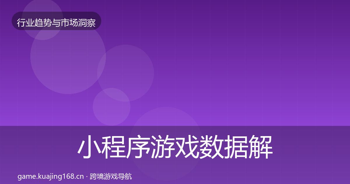 小程序游戏数据解读要点梳理·第1292篇