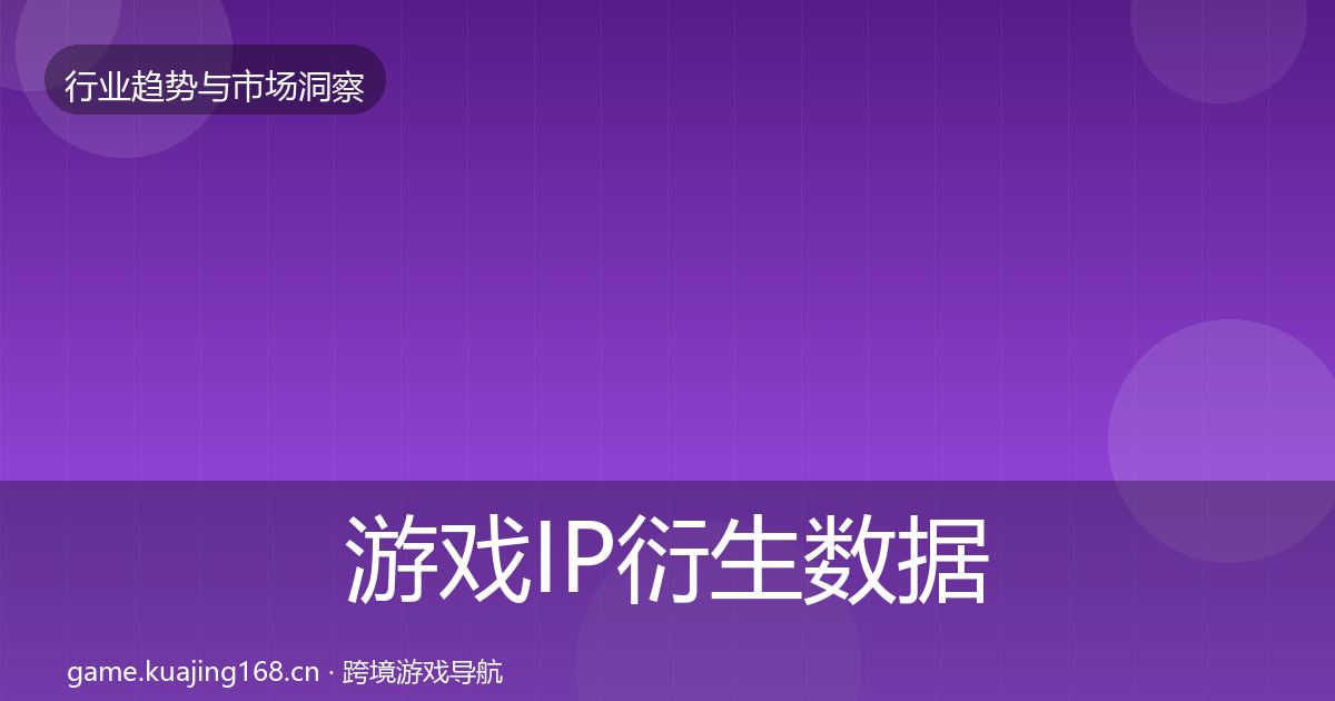 游戏IP衍生数据解读要点梳理·第1295篇