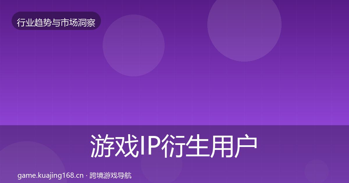 游戏IP衍生用户画像要点梳理·第1310篇