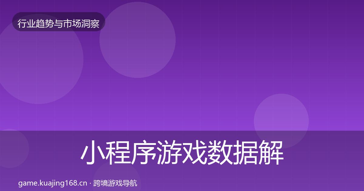 小程序游戏数据解读要点梳理·第1332篇