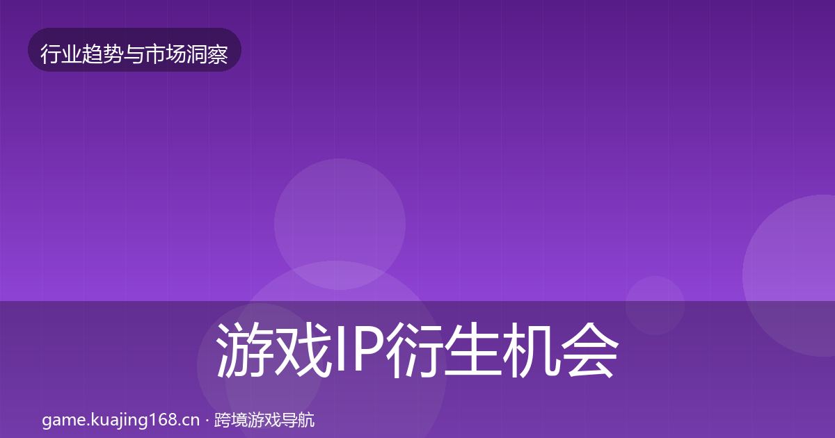 游戏IP衍生机会分析要点梳理·第1340篇