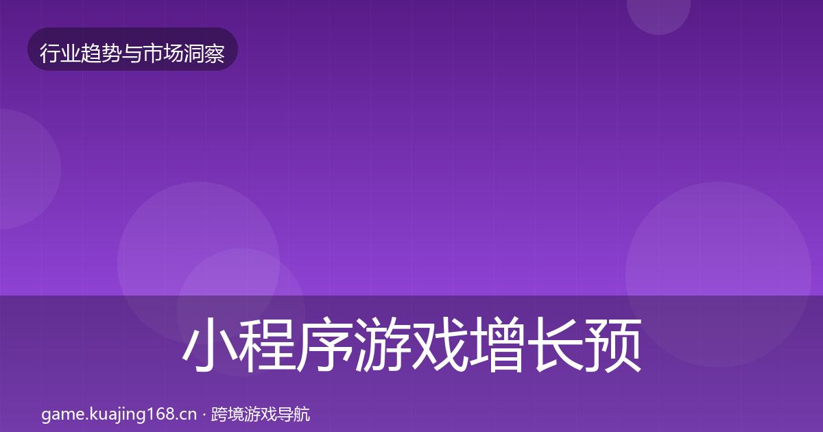 小程序游戏增长预测要点梳理·第1352篇