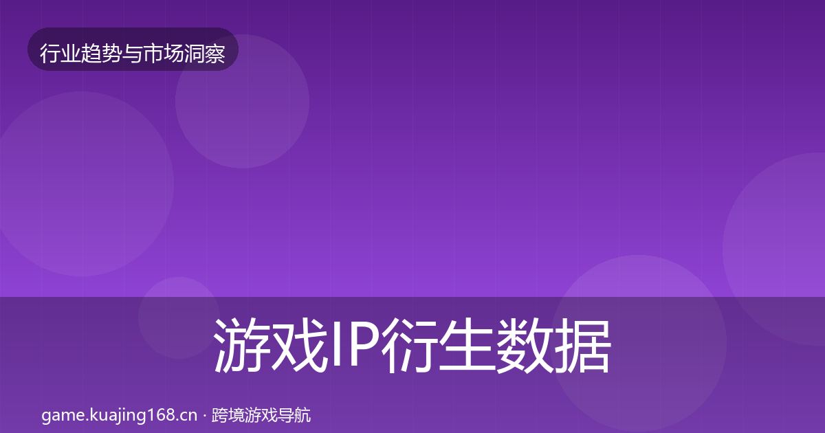 游戏IP衍生数据解读要点梳理·第1415篇