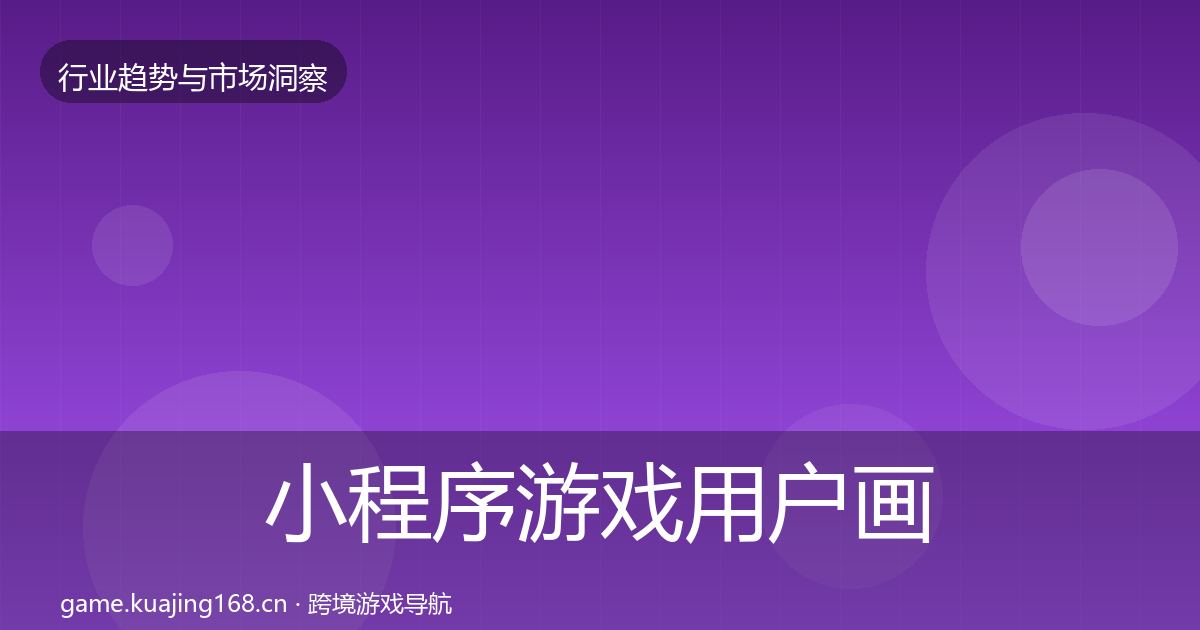 小程序游戏用户画像要点梳理·第1427篇