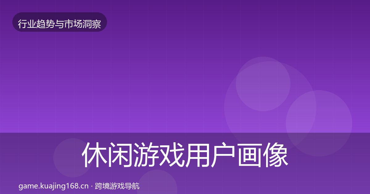 休闲游戏用户画像要点梳理·第1428篇