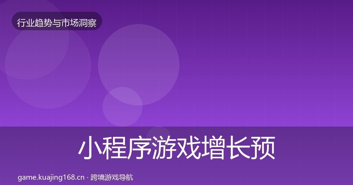 小程序游戏增长预测要点梳理·第1432篇
